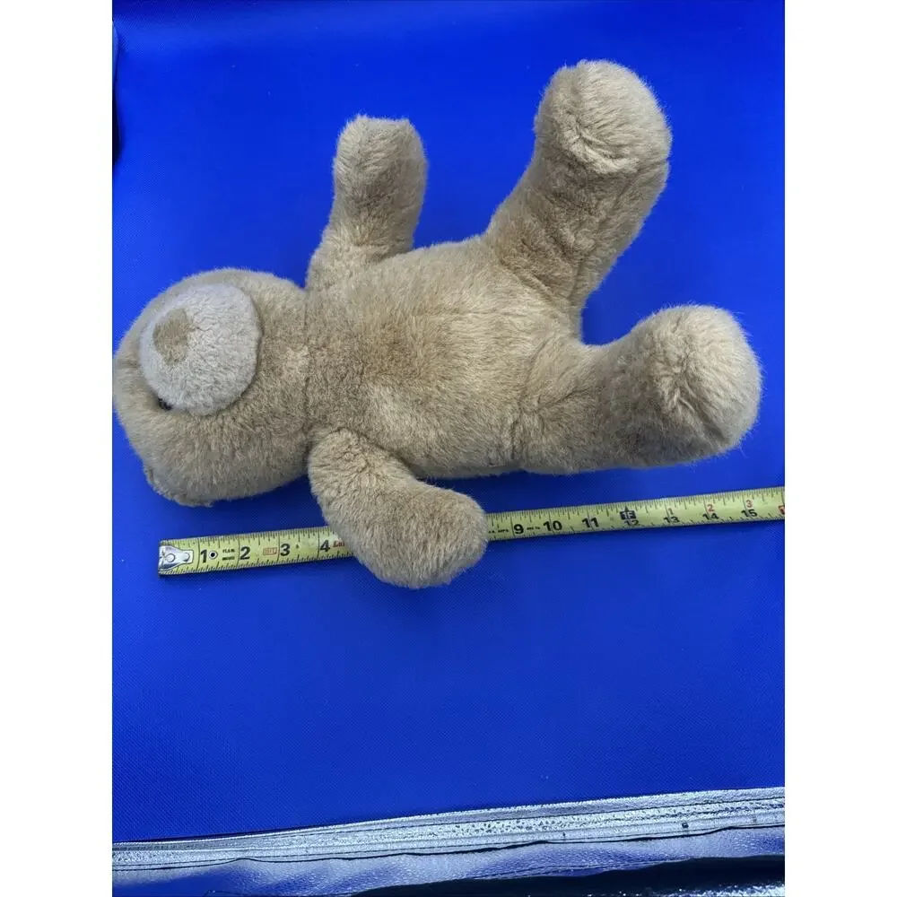 VTG 90s Build a Bear Beige Tan 14” Bear Plush with Pink Black Sequin Dress Shoes